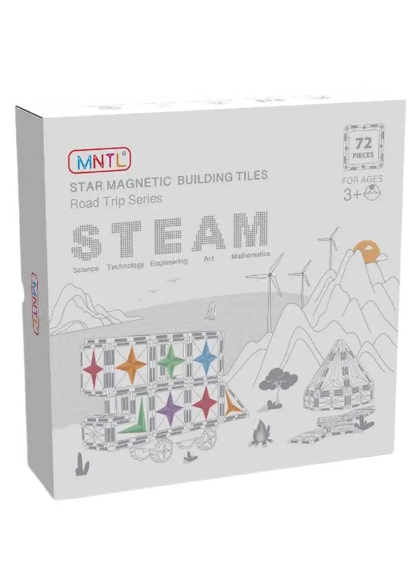 Magnetic Tiles 72 Piece Rainbow Building Toy Set - Main Image