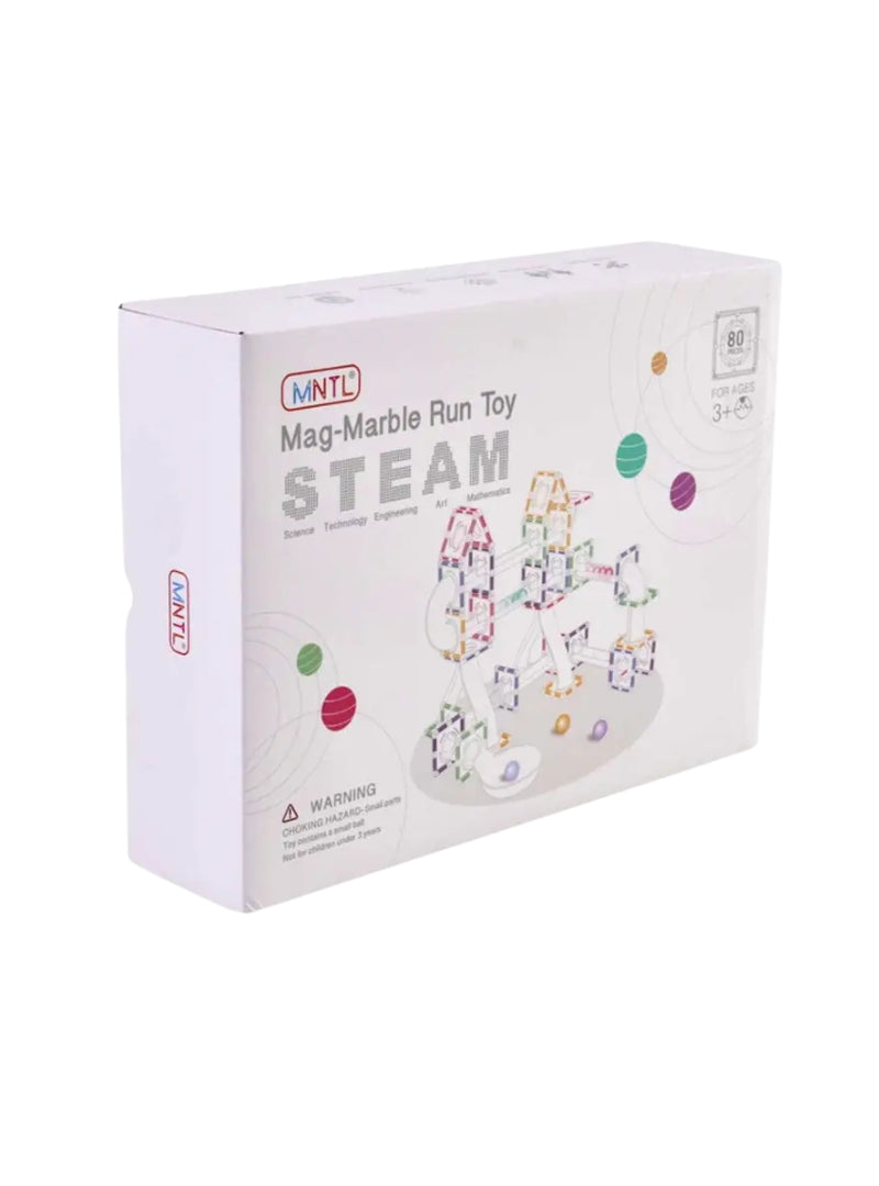 Magnetic Tiles 80 Piece Pastel Rainbow Marble Run - Packaging Image