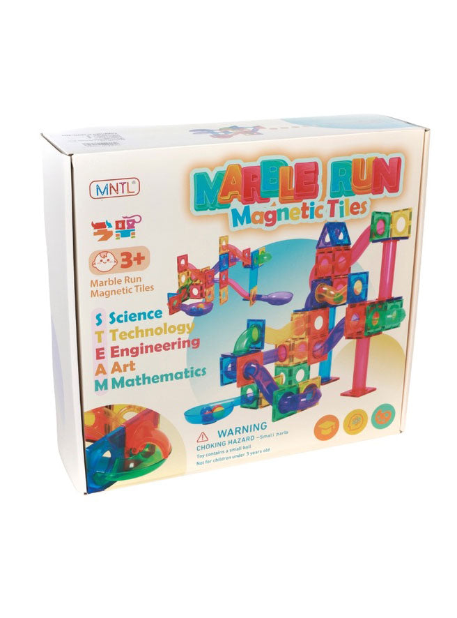 Magnetic Tiles Rainbow Marble Run Toy Set - Main Image