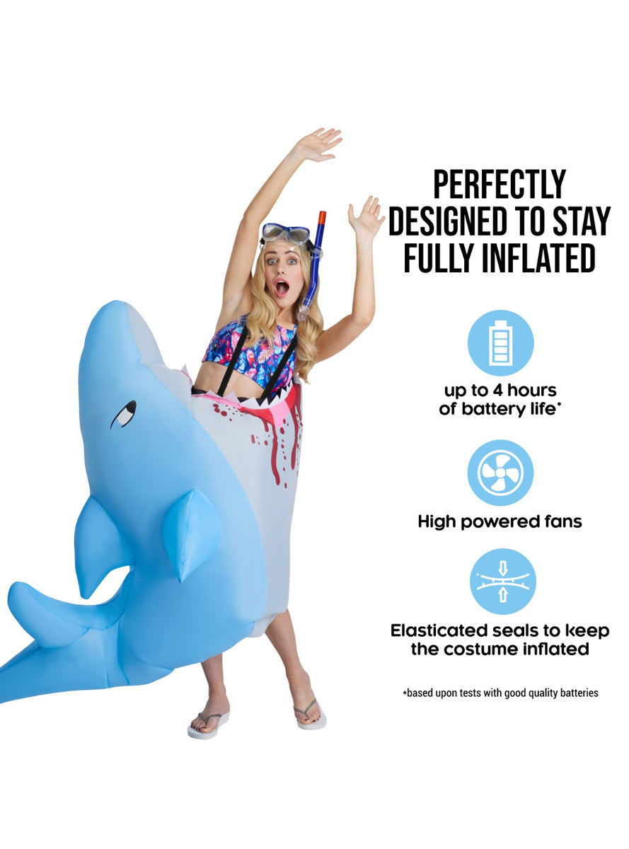 Inflatable Hungry Man Eating Shark Adults Costume - Details Image