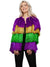 Purple Gold And Green Womens Mardi Gras Tassel Festival Costume Jacket - Main Image