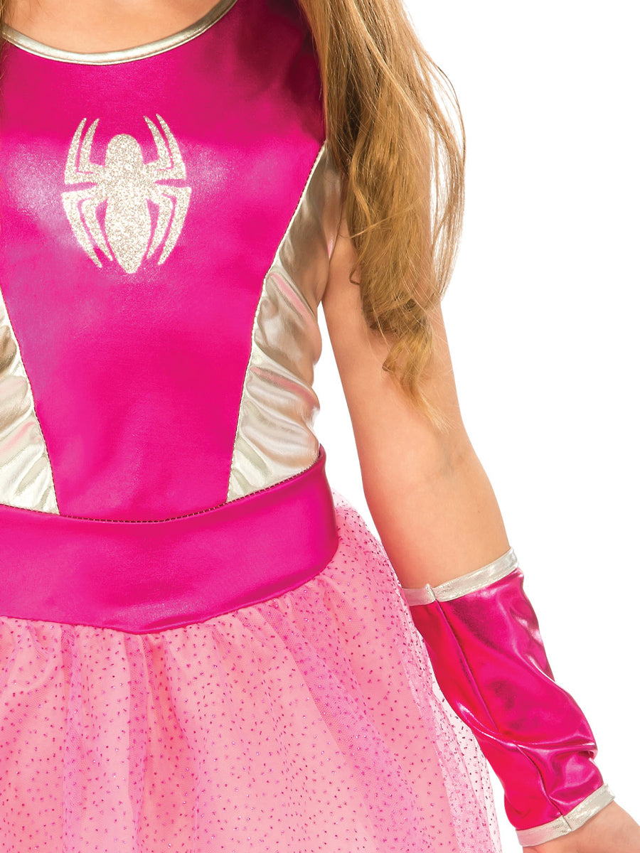 Spidergirl Pink Tutu Superhero Costume for Girls - Close Image 2