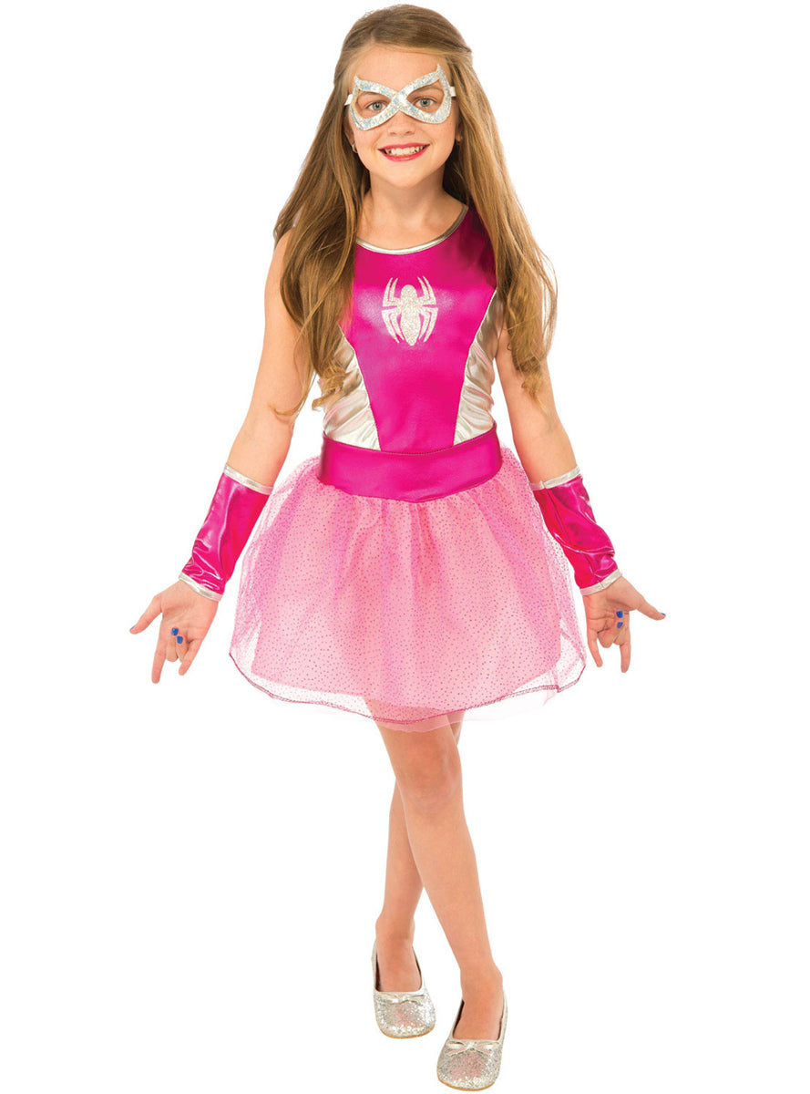 Pink Spidergirl Kids Marvel Superhero Costume - Main Image
