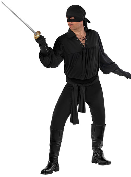 Mens Deluxe Zorro Masked Vigilante Costume