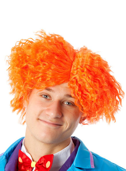 Mad Hatter Adults Short Orange Curly Character Costume Wig - Main Image