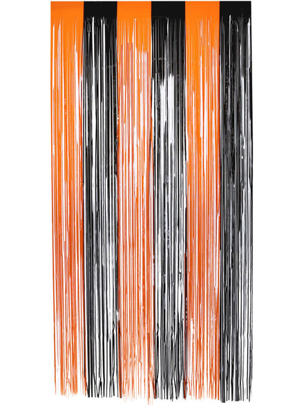 Black and Orange Curtain Party Backdrop - Main Image