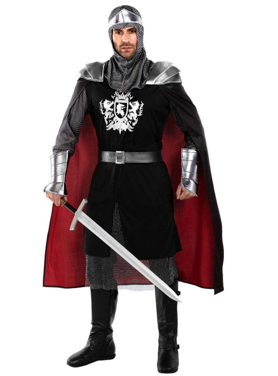 Mens Deluxe Red And Black Medieval Knight Costume