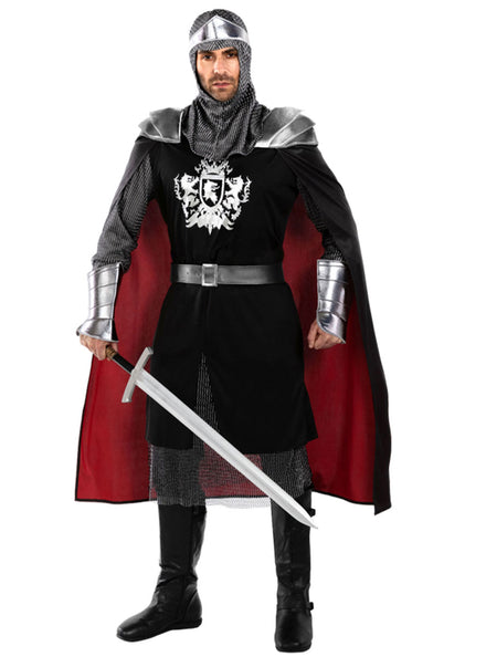 Plus Size Mens Deluxe Red And Black Medieval Knight Costume