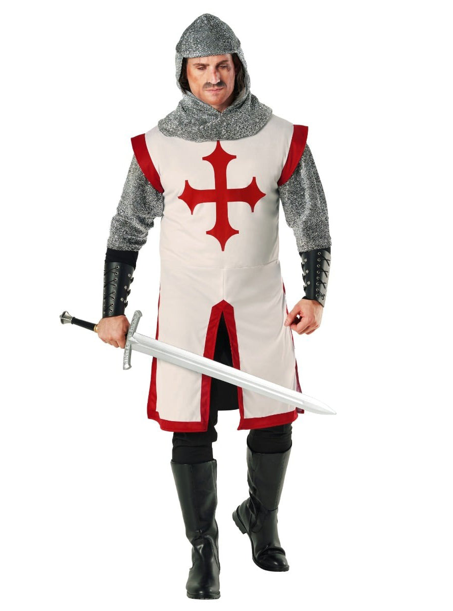 Medieval Mens White Knight Costume - Alternative Image 3