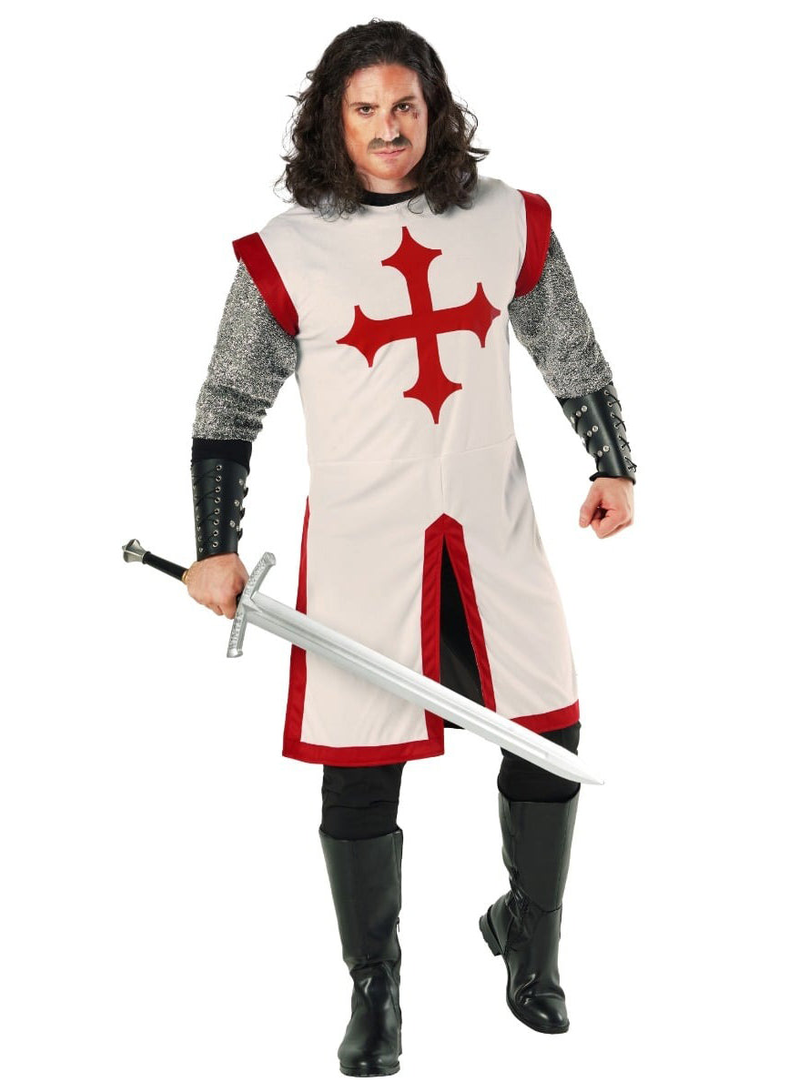 Medieval Mens White Knight Costume - Alternative Image 6