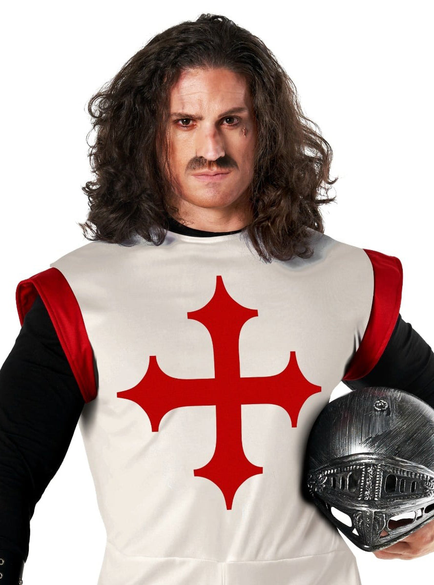 Medieval Mens White Knight Costume - Close Image