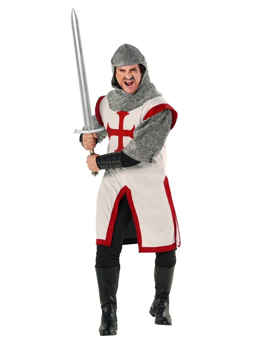 Medieval Mens White Knight Costume - Main Image