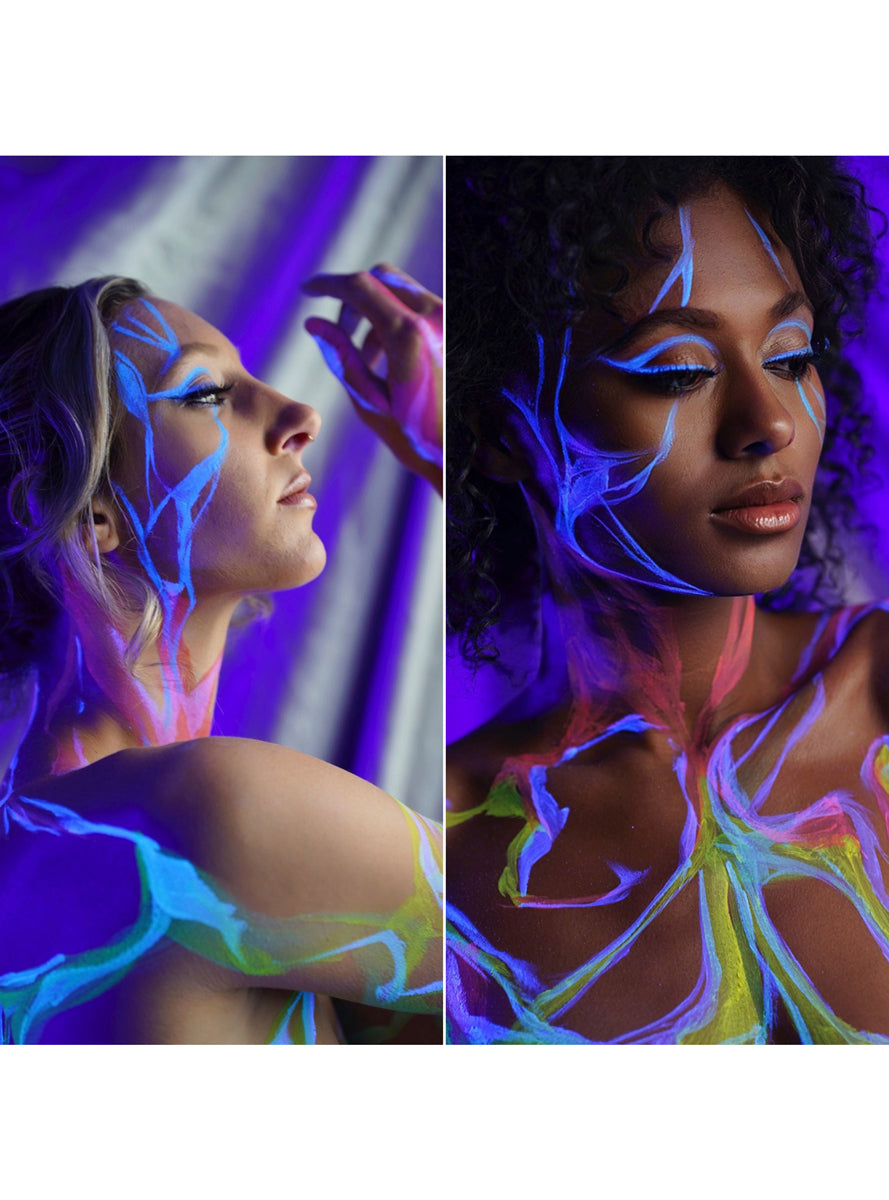 Mehron Paradise Makeup AQ 8 Colour Neon UV Pro Palette - Alternative Image 2