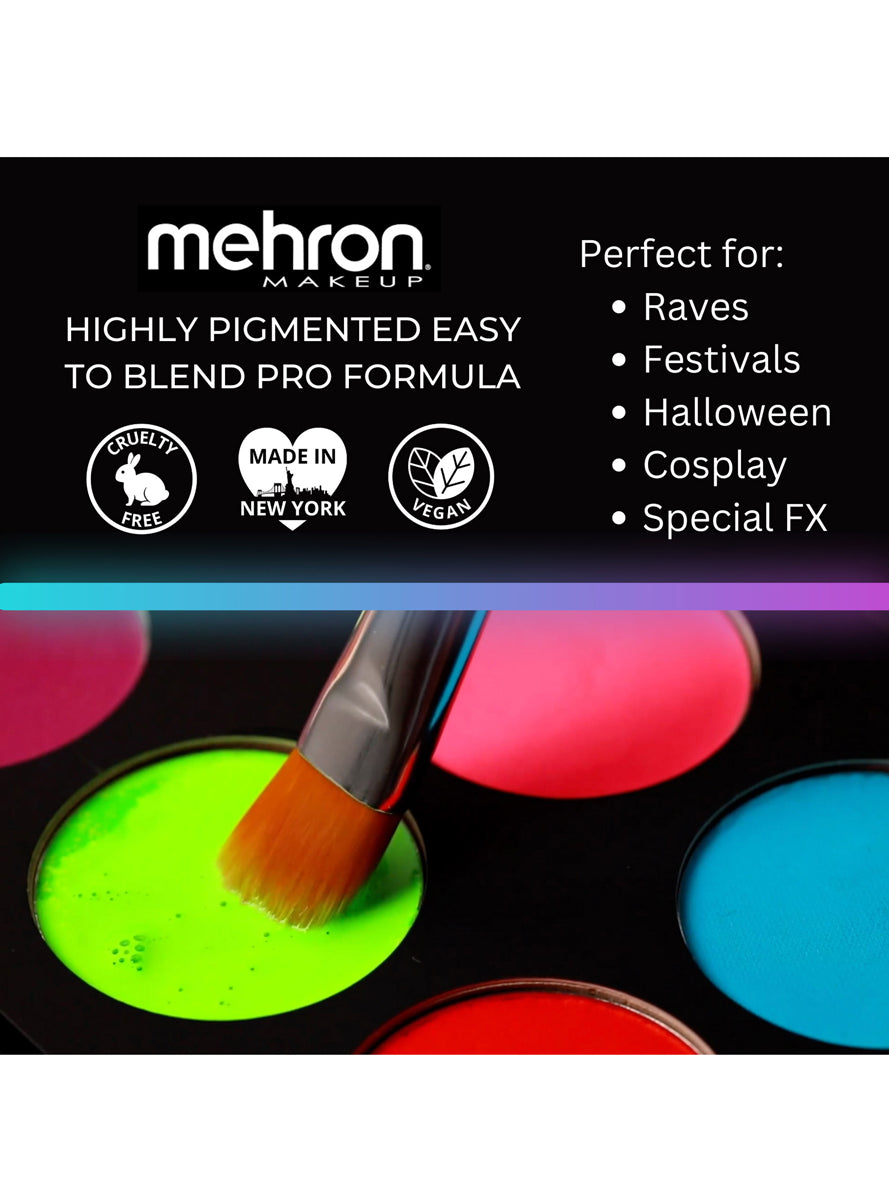 Mehron Paradise Makeup AQ 8 Colour Neon UV Pro Palette - Alternative Image 4