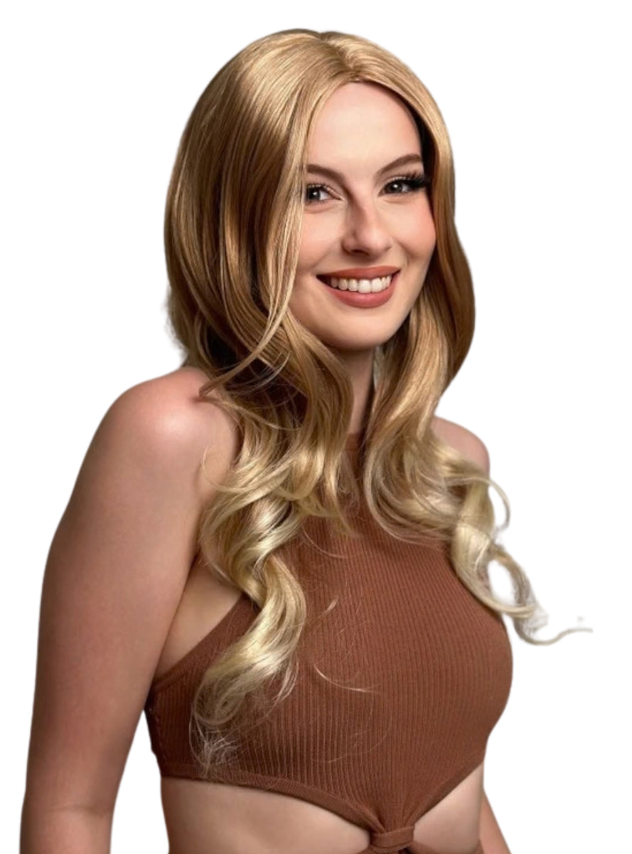 Melanie Long Curly Blonde Ombre Wig