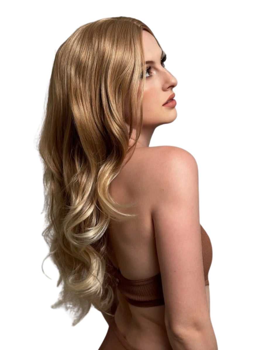 Melanie Long Curly Blonde Ombre Wig