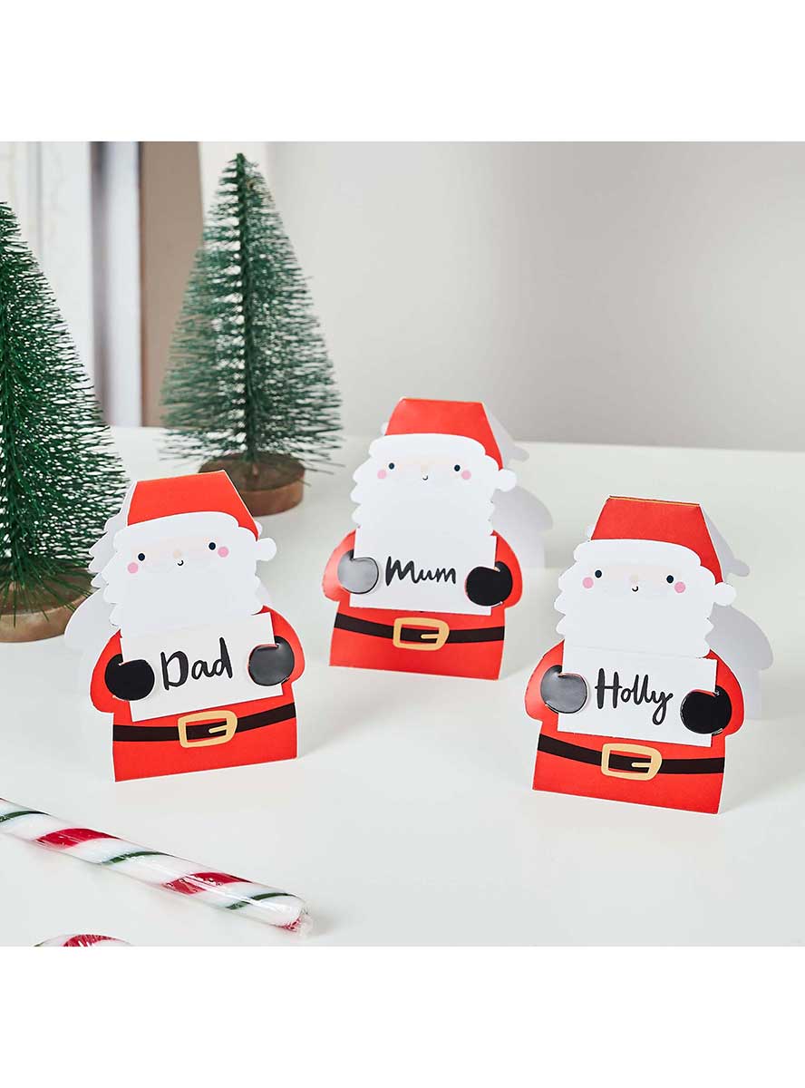 Merry Christmas Santa Place Cards 10 Pack – Lifestyle Image