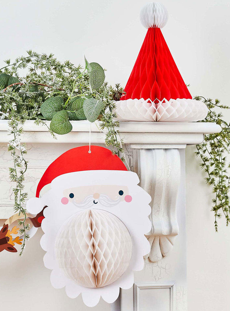 Santa Honeycomb Decorations 2 Pack - Lifestyle Image 2