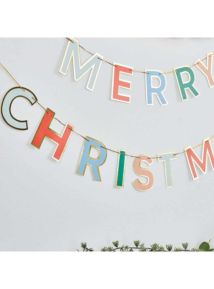250cm Merry Christmas Banner Decoration - Lifestyle Image 2