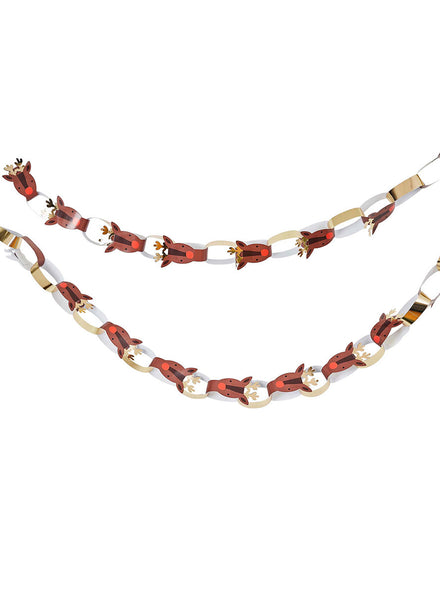 40 Link Reindeer Paper Chain Christmas Decoration - Main Image