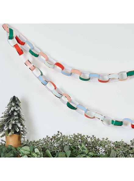 50 Link Merry Christmas Paper Chain Decoration - Main Image