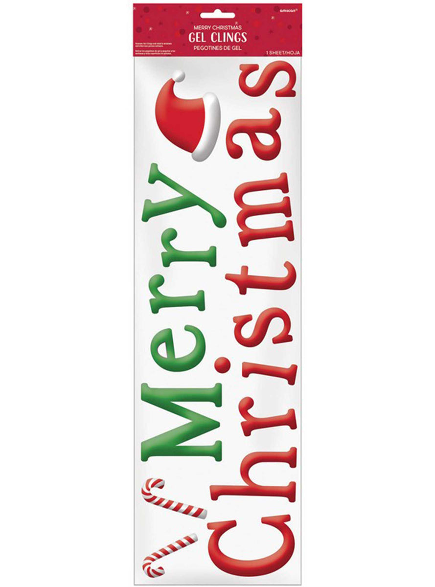 Merry Christmas Gel Window Cling Decoration 53cm
