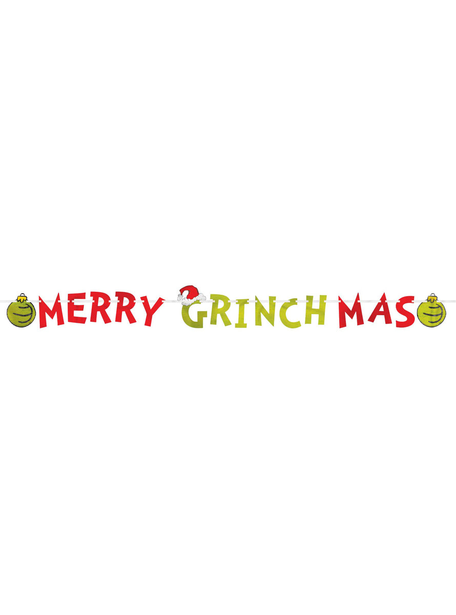 Merry Grinchmass Foil Letter Banner 365cm