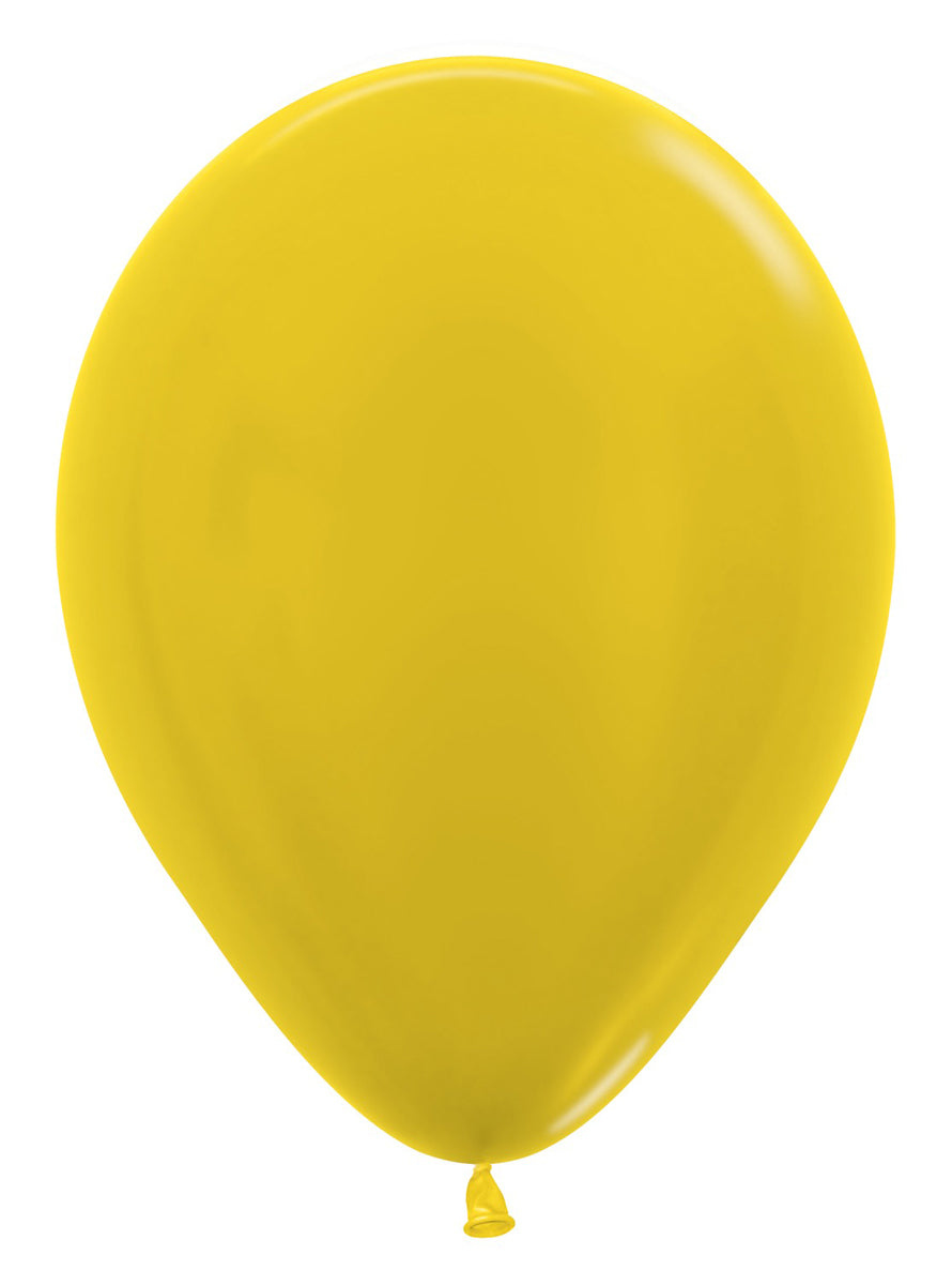 Metallic Yellow 30cm Single Latex Balloon - Main Image