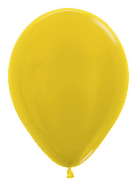 Metallic Yellow 30cm Single Latex Balloon - Main Image
