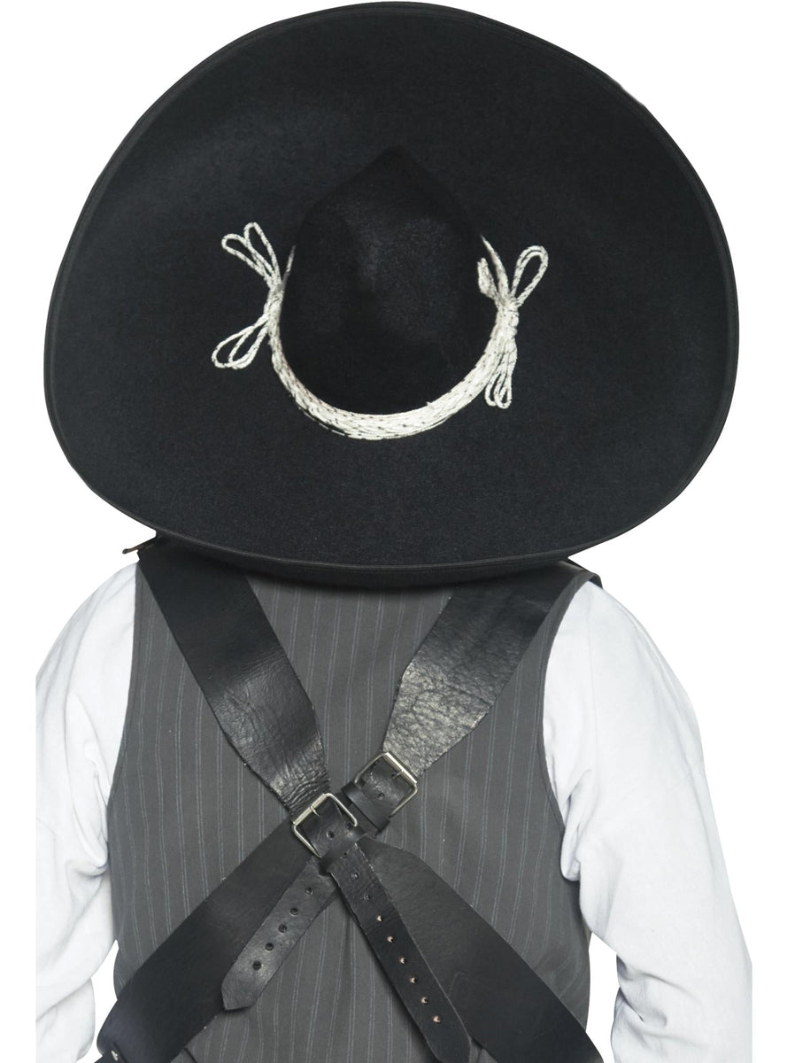 Black Mexican Bandit Sombrero Costume Hat - Alternate Image