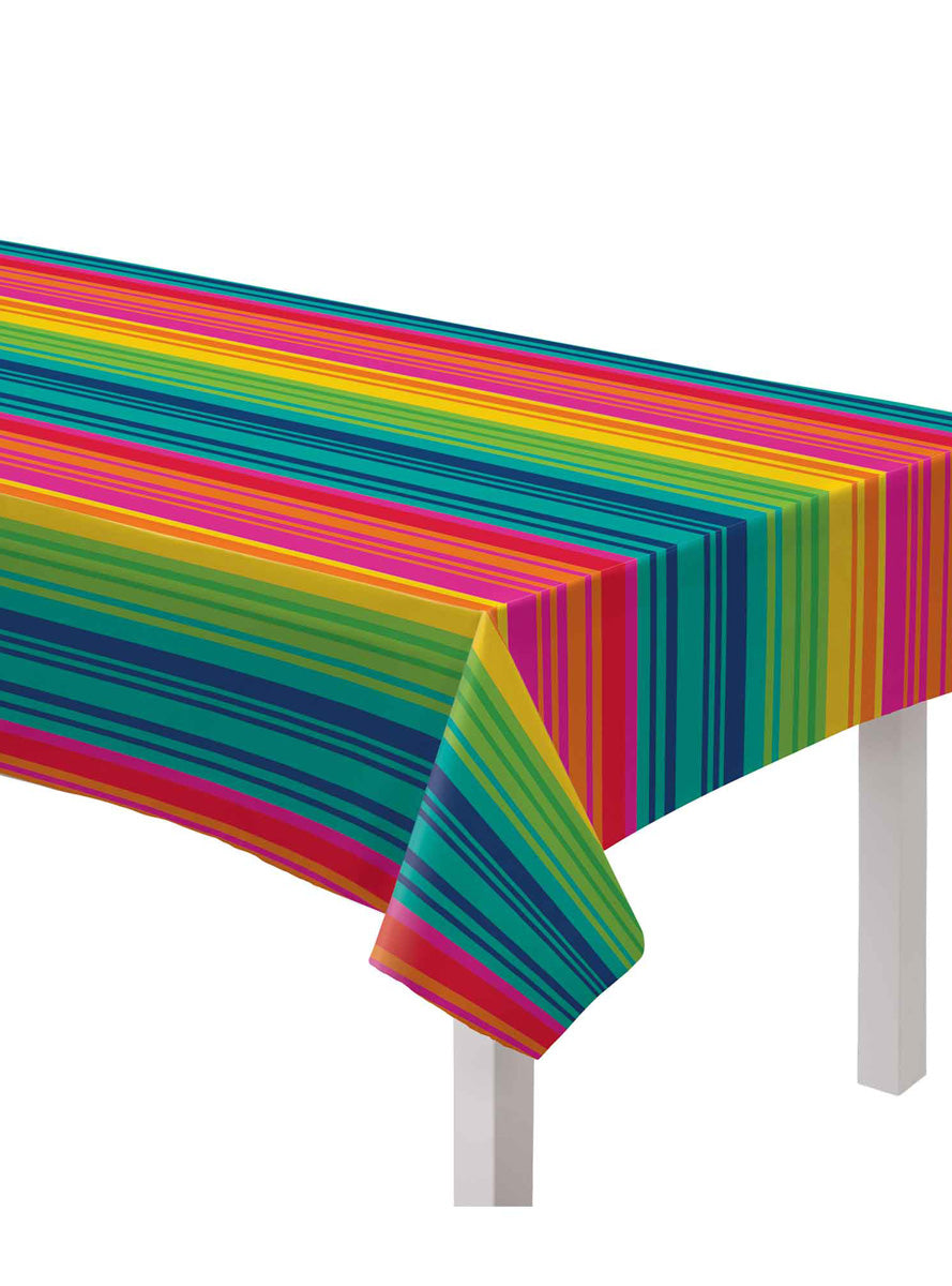 Mexican Fiesta Serape Striped Table Cover – Main Image