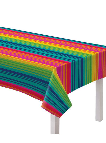 Mexican Fiesta Serape Striped Table Cover – Main Image
