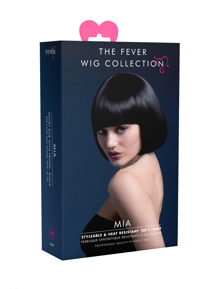 Mia Deluxe Short Black Bob Costume Wig
