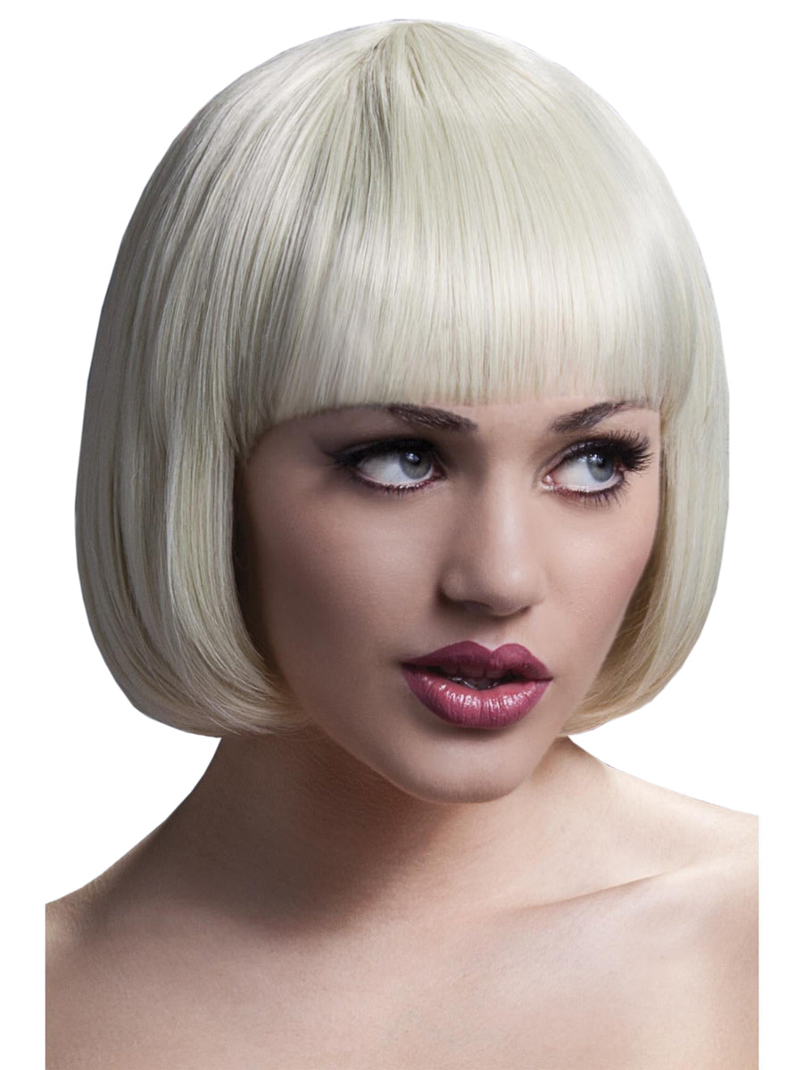 Womens Deluxe Short Blonde Heat Resistant Bob Wig With Fringe - Main Image