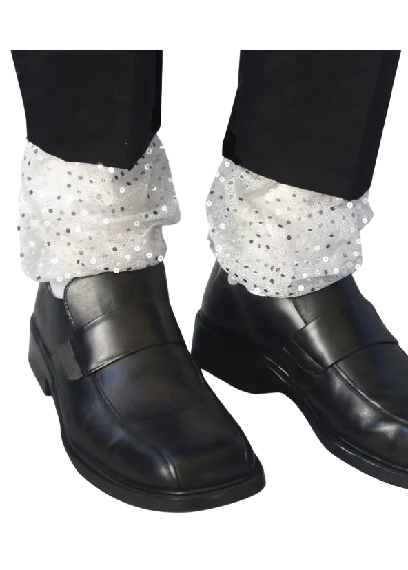 Michael Jackson Silver Sequined Costume Ankle Covers - Main Image