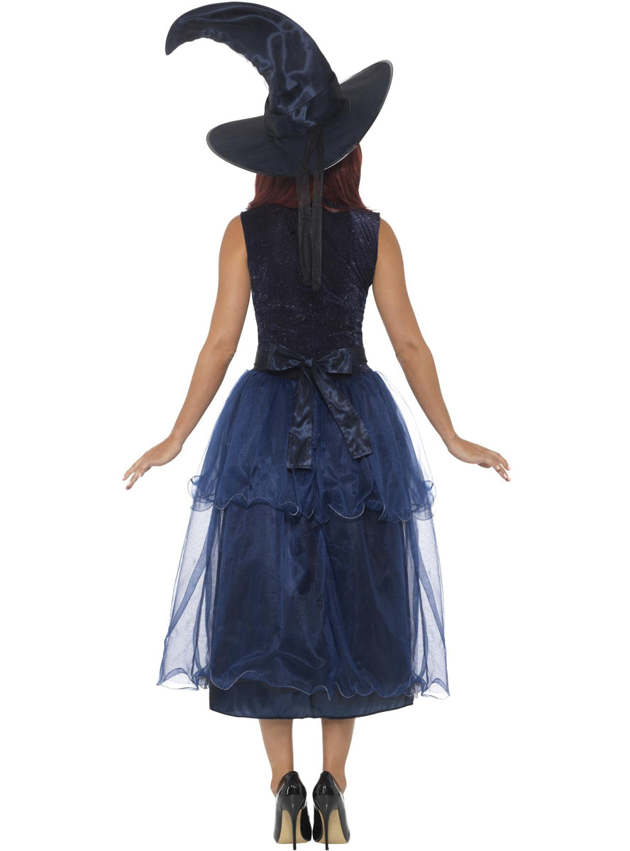 Womens navy blue halloween witch costume - Back image
