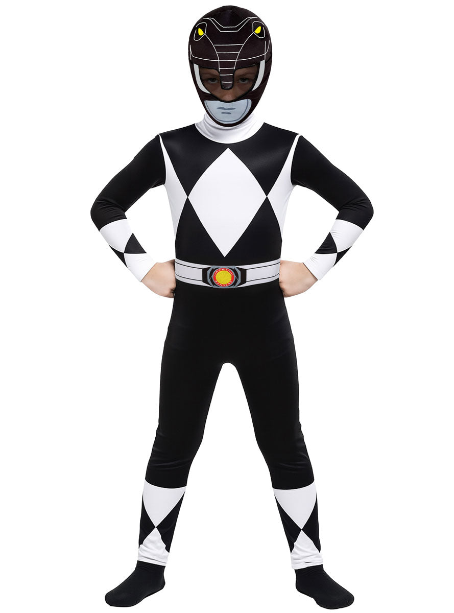 Boys Black Power Ranger Mighty Morphin Costume
