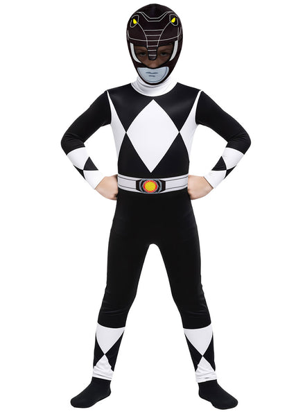 Boys Black Power Ranger Mighty Morphin Costume