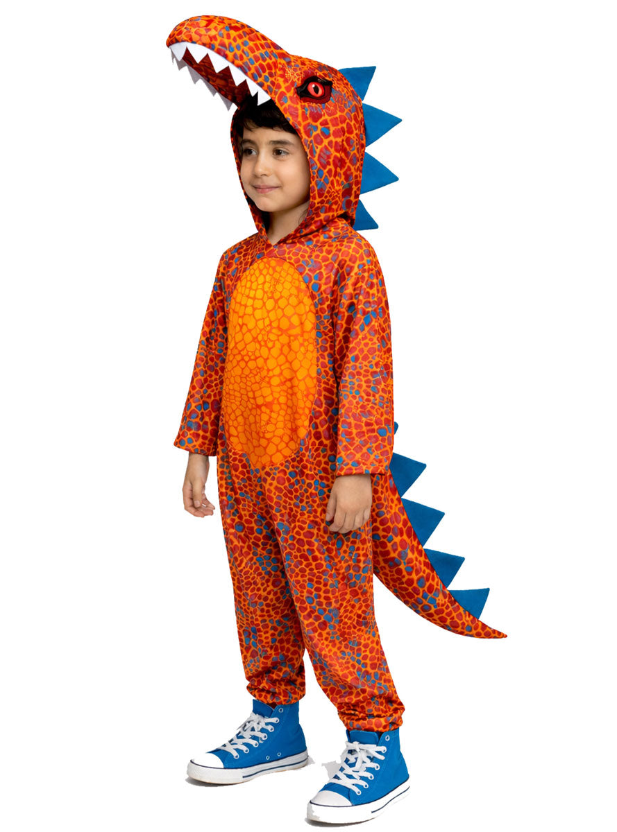 Toddler Boys Mighty Red Dinosaur Onesie Costume