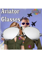 Mirror Lens Adults Aviator Costume Sunglasses - Main Image