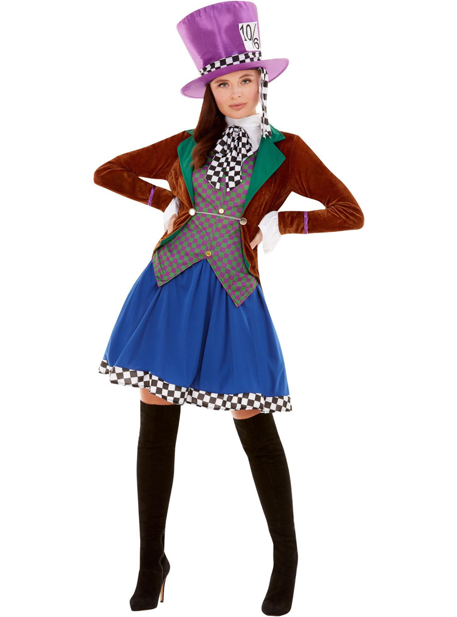 Miss Mad Matter Plus Size Womens Alice In Wonderland Costume - Alternative Image