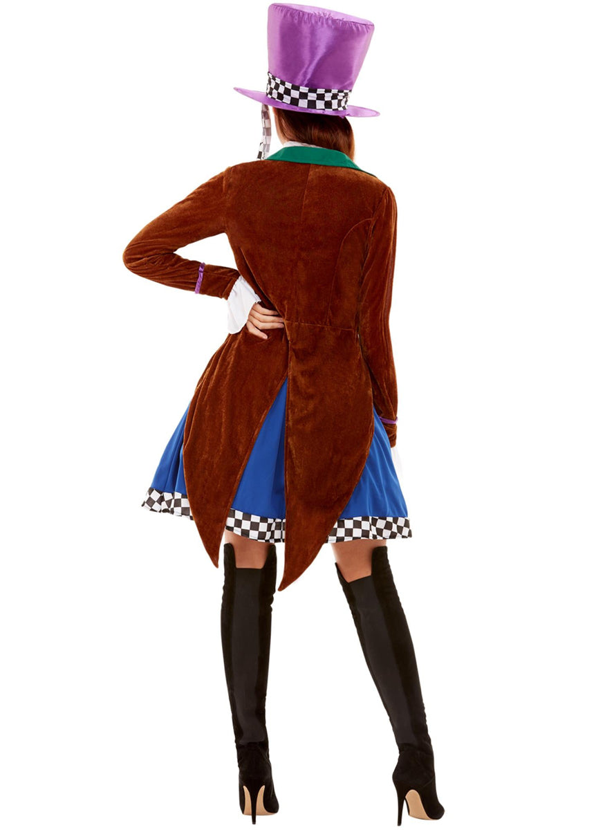 Miss Mad Matter Plus Size Womens Alice In Wonderland Costume - Back Image