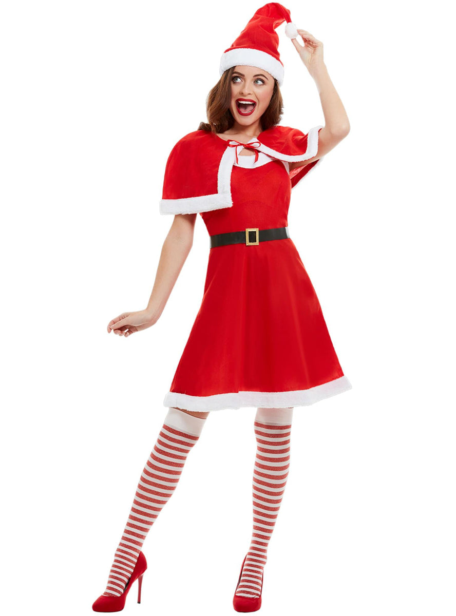 Plus Size Womens Miss Santa Red Christmas Costume - Main Image