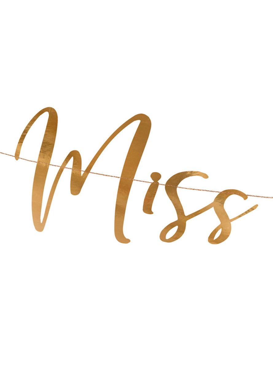Miss to Mrs 76cm Gold Hens Night Party Banner - Close Image