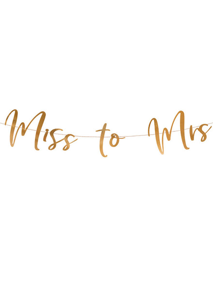 Miss to Mrs 76cm Gold Hens Night Party Banner - Main Image