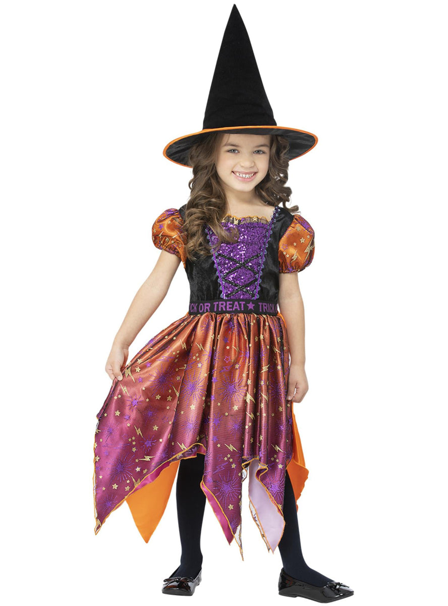 Girls pretty halloween witch costume - Alternative image
