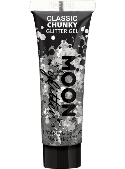 Chunky Classic Silver Moon Glitter Gel - Main Image