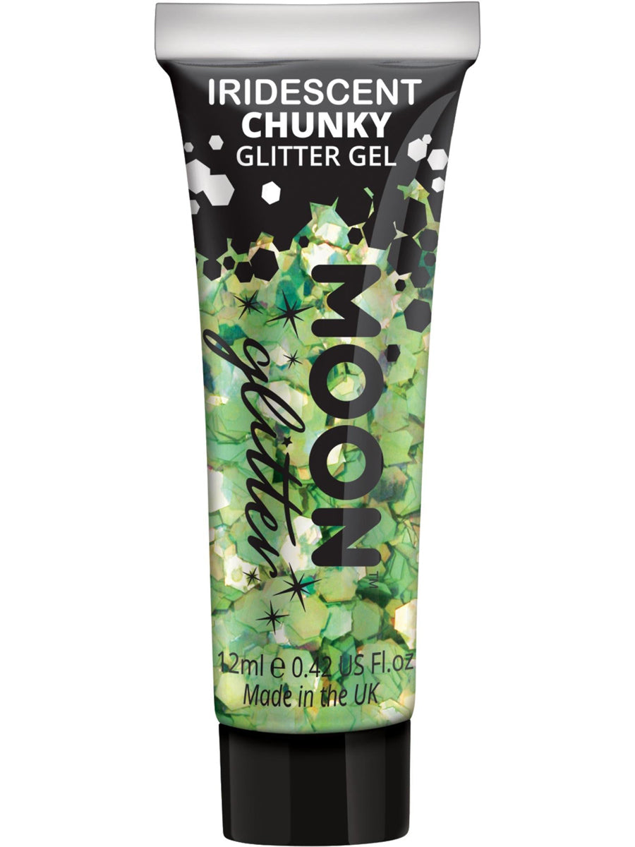 Chunky Iridescent Green Moon Glitter Gel - Main Image