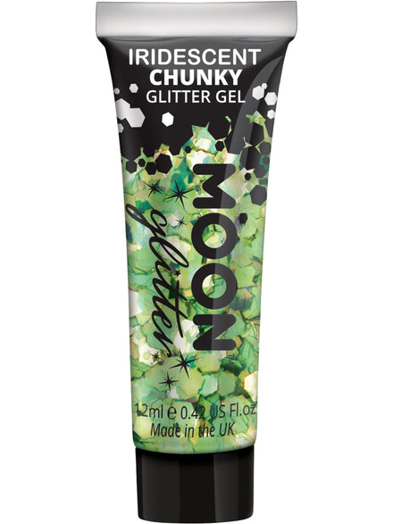 Chunky Iridescent Green Moon Glitter Gel - Main Image