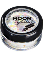 Chunky White Iridescent Moon Glitter Pot - Main Image